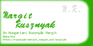 margit rusznyak business card