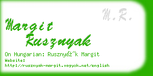 margit rusznyak business card